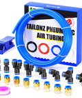 Blue 8mm OD 5mm ID Polyurethane PU Air Hose Kit 10 Meter Pneumatic Tube With Fittings Elbows Y Splitter And Unions 145 PSI