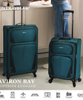 Navy Aviron Bay expandable spinner luggage 31 inch with wheels