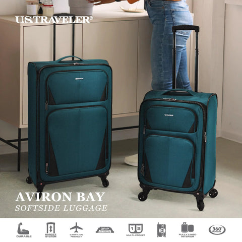 Navy Aviron Bay expandable spinner luggage 31 inch with wheels
