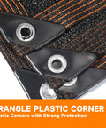 90 Percent Shade Cloth With UV Resistant Durable Mesh Tarp Grommets And Reinforced Edges For Plants Greenhouse Kennel Patio Coop Shade Net showing triangle plastic corners