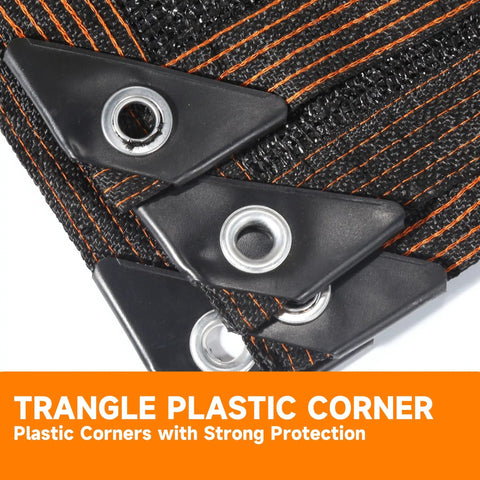 90 Percent Shade Cloth With UV Resistant Durable Mesh Tarp Grommets And Reinforced Edges For Plants Greenhouse Kennel Patio Coop Shade Net showing triangle plastic corners