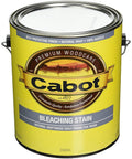 Driftwood Gray Bleaching Wood Stain, 1 Gallon 100 Percent Acrylic Exterior Stain That Speeds Up Weathering For A Natural Weathered Gray Look On Uncoated Wood in yellow can.