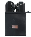 Secure Fit Two Pack Ankle Straps For Cable Machine With Crazy Comfy Neoprene Padding And Bombproof Steel Double Hooks in a carry bag.
