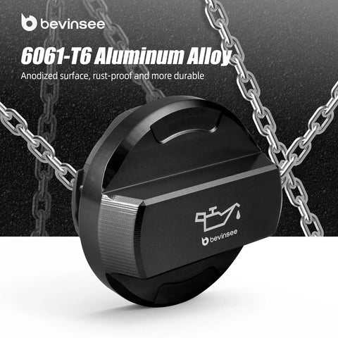 Front view of Engine Oil Fill Cap 06K103485C Aluminum Black For VW Audi EA888 Gen 3 Mk7 GTI A3 A4 A5 A6 TT Beetle Passat Tiguan Replacement