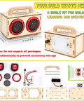 Build Your Own Bluetooth Speaker Kit With LED Lights And Colored Pencils For STEM Learning Fun For Kids Ages 8 To 14 components