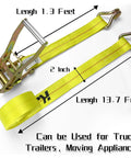 Two Pack 2 Inch by 27 Foot Ratchet Straps Tie Downs 10000 Lb Heavy Duty J Hook Wire End Straps For Trucks and Trailers