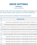 NV5160T4 drive settings screen; table lists axis, microsteps, current settings, and waveform.
