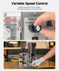 Close-up of variable speed control on 250W Automatic Wire Stripper Machine With Adjustable Speed For 0.06 To 1.18 Inch Cables.