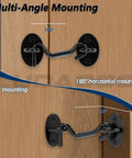 Bulletproof 3 Inch Hook And Eye Gate Latch Straight Up Heavy Duty Barn Door Lock in multi-angle mounting options