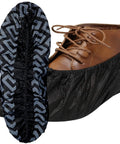 Extra Thick Disposable Shoe Covers XL 100 Pack One Size Fits Most With Non Slip Soles For Indoor Outdoor Use Black Professional Grade Booties That Keep Floors Clean Great For Realtors Contractors Painters Open Houses And Work Sites