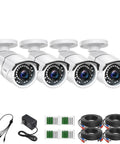 4 Pack 2MP 1080P HD TVI Security Cams Outdoor Indoor IP67 Weatherproof Bullet CCTV With 36 LEDs Night Vision Up To 120Ft Wide 105 Degree Field Of View Perfect Home Surveillance System