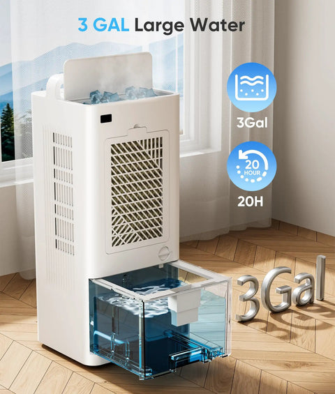Portable 3-In-1 Evaporative Air Cooler With Remote And Touch Control, 3-gallon water tank, indoor use, child lock