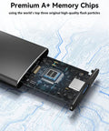 Premium A+ memory chips inside 256GB External SSD Drive USB 3.1 Type C Portable Solid State Drive Up To 500MB/s.