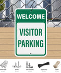 Two Pack Welcome Visitor Parking Sign 18 By 12 Inches Reflective Aluminum Weatherproof Built Tough Safety Sign With Pre Drilled Holes For Home Office Yard Driveway Parking