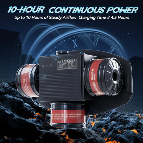 High Efficiency PAPR Respirator System With 170 L Per Minute Adjustable Airflow for welding spray painting chemical work