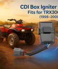 Honda TRX300 CDI Box Igniter For FourTrax 2x4 And 4x4 1998 1999 2000 Plug And Play Replacement Module displayed with ATV