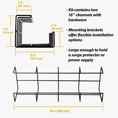 Cord Wire Tray Desk Cable Organizer 32 Inch Open Slot Raceway outlines dimensions and features for home and office use.
