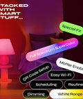 Smart Color Changing Light Bulbs 2 Pack A19 E26 RGB Tunable White 800 Lumens With WiFi Dimming Matter Compatible lighting effects