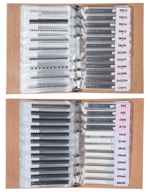 SMD 0805 Components Assortment Kit In An SMT Book With 5435 Pieces Including Resistors Capacitors Transistors Diodes And ICs
