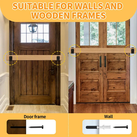 Heavy Duty Door Security Bar Brackets Four Pack Open U Bar Holders Fits 2x4 Lumber for Home Garage Barn Shed Gate Security.