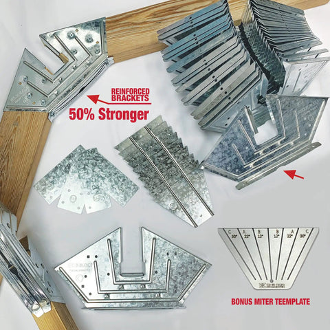 7x8 Foot Peak Roof DIY Framing Kit For Storage Shed Build With 24 Galvanized Steel Angles And 12 Base Plates No Wood Included So You Can Build Your Own Shed Frame With Your Own Lumber
