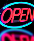 Ultra Bright LED Neon Open Sign 24x12 Inches With Remote Control For Your Biz Get Your Shop Seen Day Or Night Visibility Up To 400 Feet Energy Efficient Blue And Red Tube Sign With Chains And 5ft Power Cord