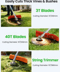 Beast 5 In 1 Gas Powered Weed Eater with 52cc 2 Stroke Engine cutting grass with 3T, 40T blades and string trimmer