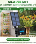Solar Powered Automatic Garden Irrigation System With Drip Kit And Timer, indoor and outdoor use, built-in battery display