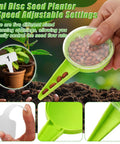 19 Piece Mini Seed Spreader Set And Seed Dispenser With Five Dial Settings, handheld spreading seeds and plant label