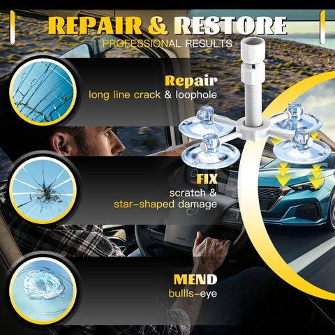 Fast Windshield Chip And Crack Repair Kit Four Pack For Cars With No Mixing Needed Quick Fix In Twenty To Thirty Minutes Save