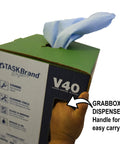 Blue V40 Value Series Center Pull Wiper Sheets All Purpose Disposable Cleaning Towels 10 X 11.5 Inches Roll Of 200