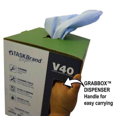 Blue V40 Value Series Center Pull Wiper Sheets All Purpose Disposable Cleaning Towels 10 X 11.5 Inches Roll Of 200
