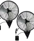 Two Pack 20 Inch Wall Mount Fan With Beefy 7100 CFM Airflow Industrial Oscillating Fans 3 Speed Adjustable Tilt High Velocity Cooling