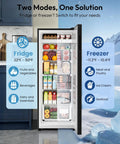 Big Boy 7 Cu Ft Upright Freezer And Convertible Refrigerator Combo With Legit Cold Storage For Bulk Meal Prep And Weekend Drinks featuring fruits, veggies, and meats.