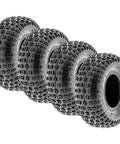 Set Of Four Knobby ATV And Go Kart Tires 145 70 6 Size With 14x6-6 Tubeless 6 Ply For All Terrain Mud Sand And Rocks