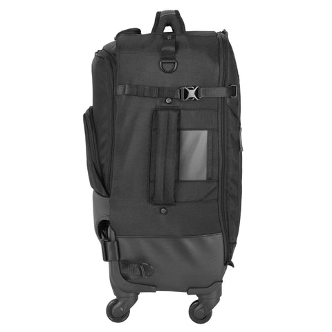 Side view of 58T Pro Camera Trolley Bag And Backpack For DSLR And Mirrorless Gear With Removable Partitions Left Tripod Pocket