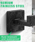 Heavy Duty Stainless Steel Towel Hooks Wall Mounted Square Robe Hooks for Bathroom Kitchen Bedroom and Hotel Matte Black 2 Pack