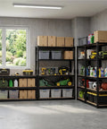 Heavy Duty 5 Tier Adjustable Garage Shelving Rack With Steel Construction And MDF Boards 2400 Lbs Capacity Ultra Sturdy Garage Storage Shelf System For Tools Parts And More in garage