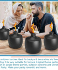 Citronella Tabletop Torches Six Pack For Outdoor Vibes, 21.5 Oz Metal Oil Burners With Fiberglass Wick, ideal for yard patio