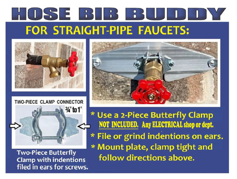 Hose Bib Mounting Plate And Secure Kit For Outdoor Faucets, Easy 3 Step Install, No Faucet Removal, No Plumbing Required