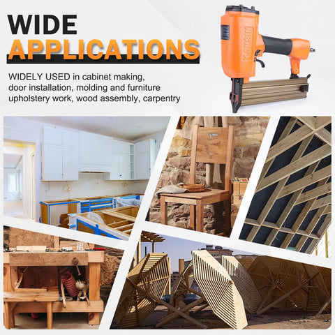 Pro Spec 16 Gauge Pneumatic Finish Nailer Drives Three Quarter To 2 Inch Straight Nails in cabinet making and woodworking projects