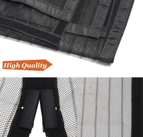 Heavy Duty Magnetic Screen Door With Micro Mesh showing mesh fabric and magnets, ideal for easy hands free entry, fits 34x82 inch doors.