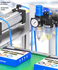 Air Filter Pressure Regulator Kit With Lubricator Cup For One Quarter Inch NPT Systems, 0-145 Psi Gauge, showcased in workshop setup