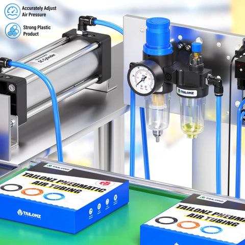 Air Filter Pressure Regulator Kit With Lubricator Cup For One Quarter Inch NPT Systems, 0-145 Psi Gauge, showcased in workshop setup
