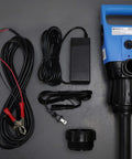 Heavy Duty Electric Drum Transfer Pump For Diesel Exhaust Fluid And Water 115V And 12V Dual Power with cables and power adapter.