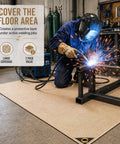 Person welding with sparks flying on Fiberglass Welding Blanket Heavy Duty Pro Grade Built Tough 4x6 Ft With Brass Grommets