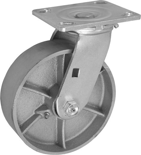 Heavy Duty 6 Inch By 2 Inch Steel Caster Wheels Set Of 4 With Swivel Top Plate 4 By 4.5 Inches Load Capacity 4800 Lbs Per Set Industrial Casters