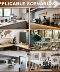 Top Shelf Home Coffee Bean Roaster With Direct Fire Roasting Drum shown in various kitchen and outdoor settings.