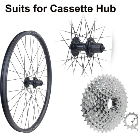 Bike Cassette Sprocket 7 Speed 11-28T for Mountain Bike MTB with hub and wheel, durable alloy construction