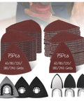 156Pcs Oscillating Multi Tool Sanding Pads Kit with Triangle and Finger Pads, 5 Grits, for Wood Metal Plaster Finishing